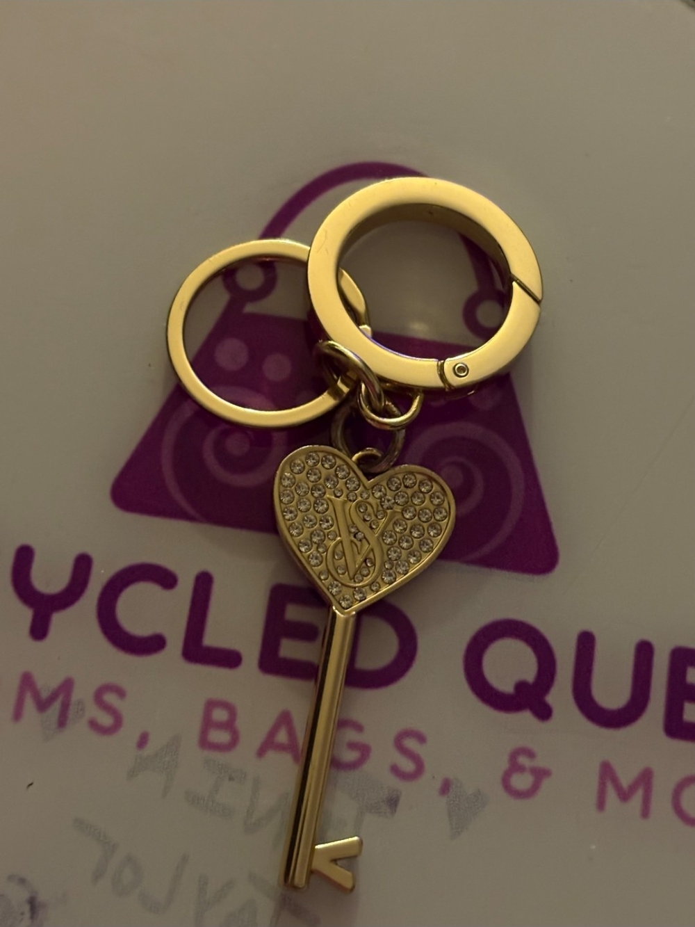 VS Gold Heart Key Charm Keyring